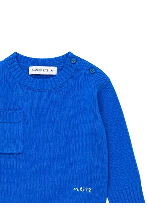 Baby sweater in wool blend Manuel Ritz | 4445BLU ELETTRICO